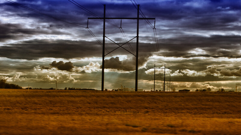 Power Lines in Field