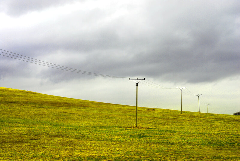 Power Lines on Hill