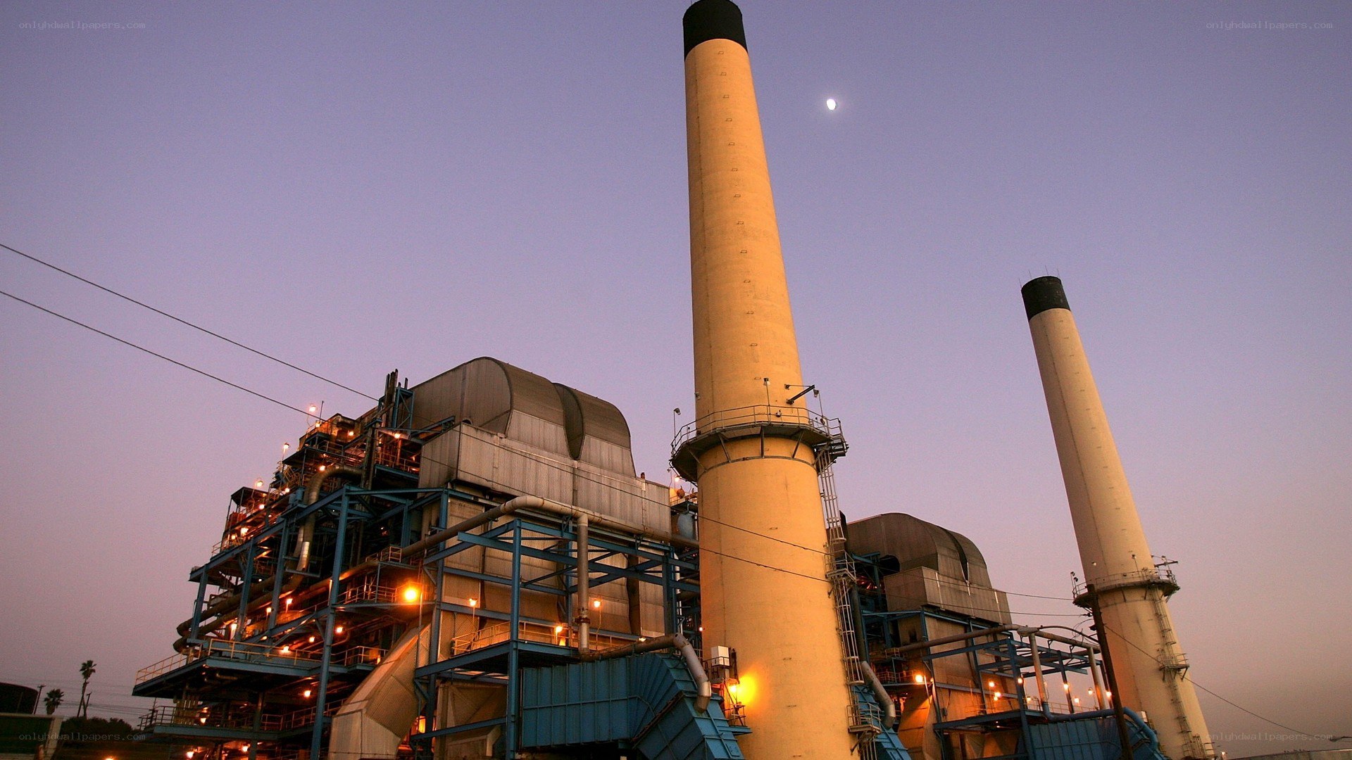 Power plant at dusk