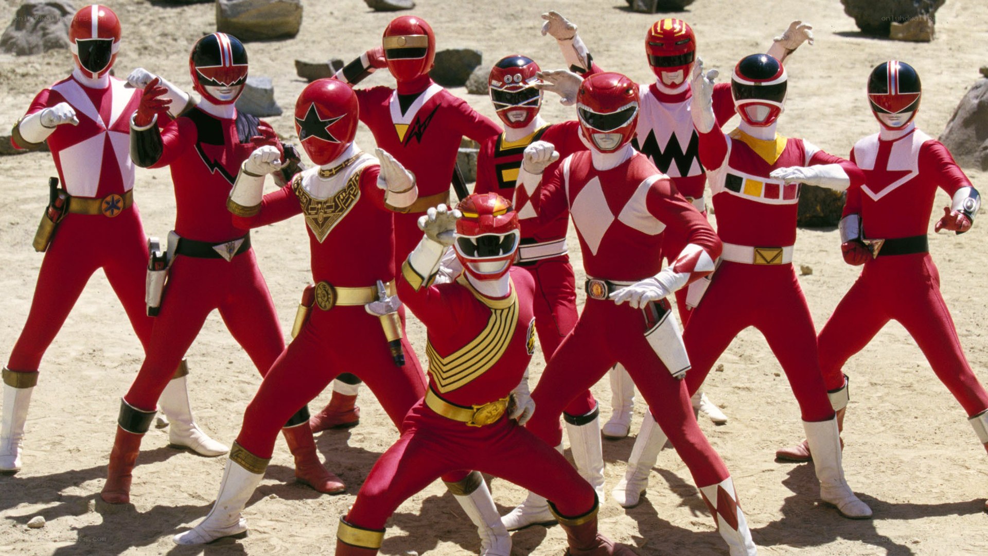Power Rangers group pose