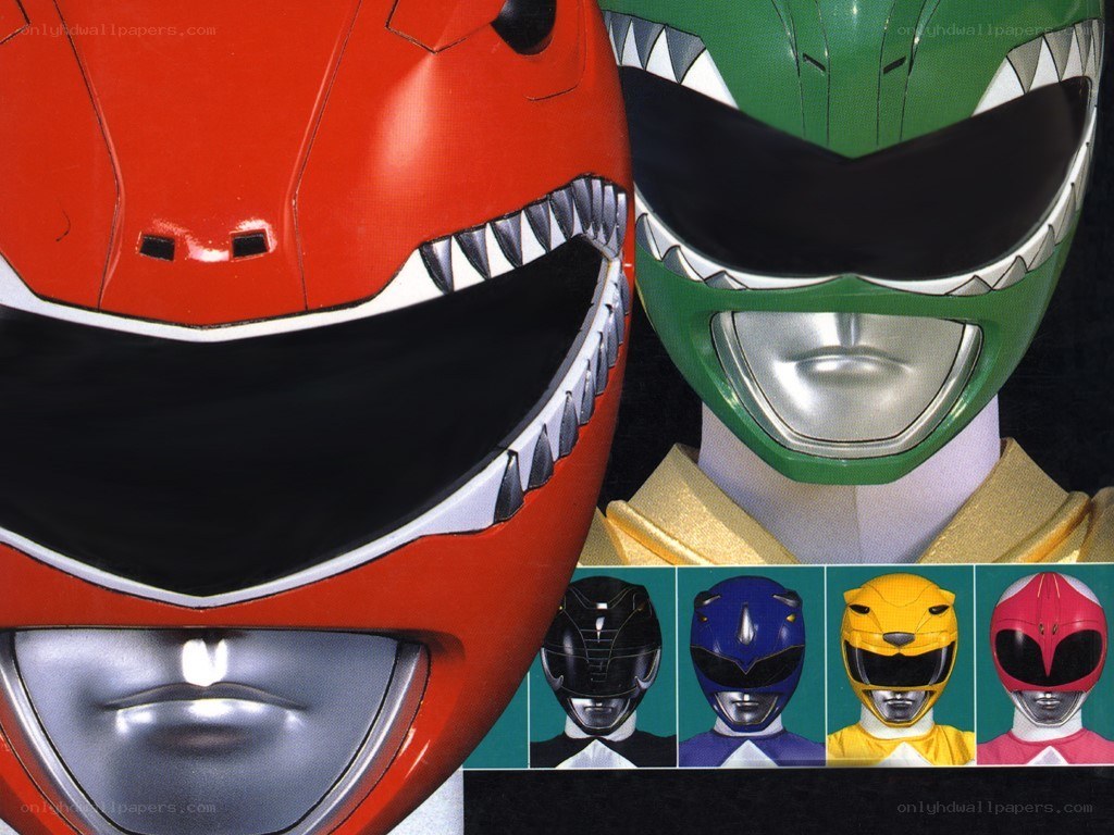 Power Rangers helmets close-up