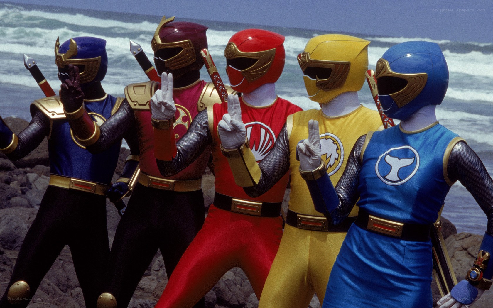 Power Rangers on the beach