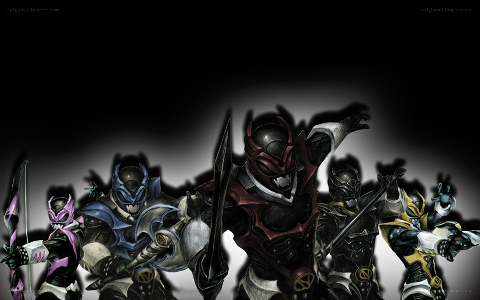 Power Rangers team in armor