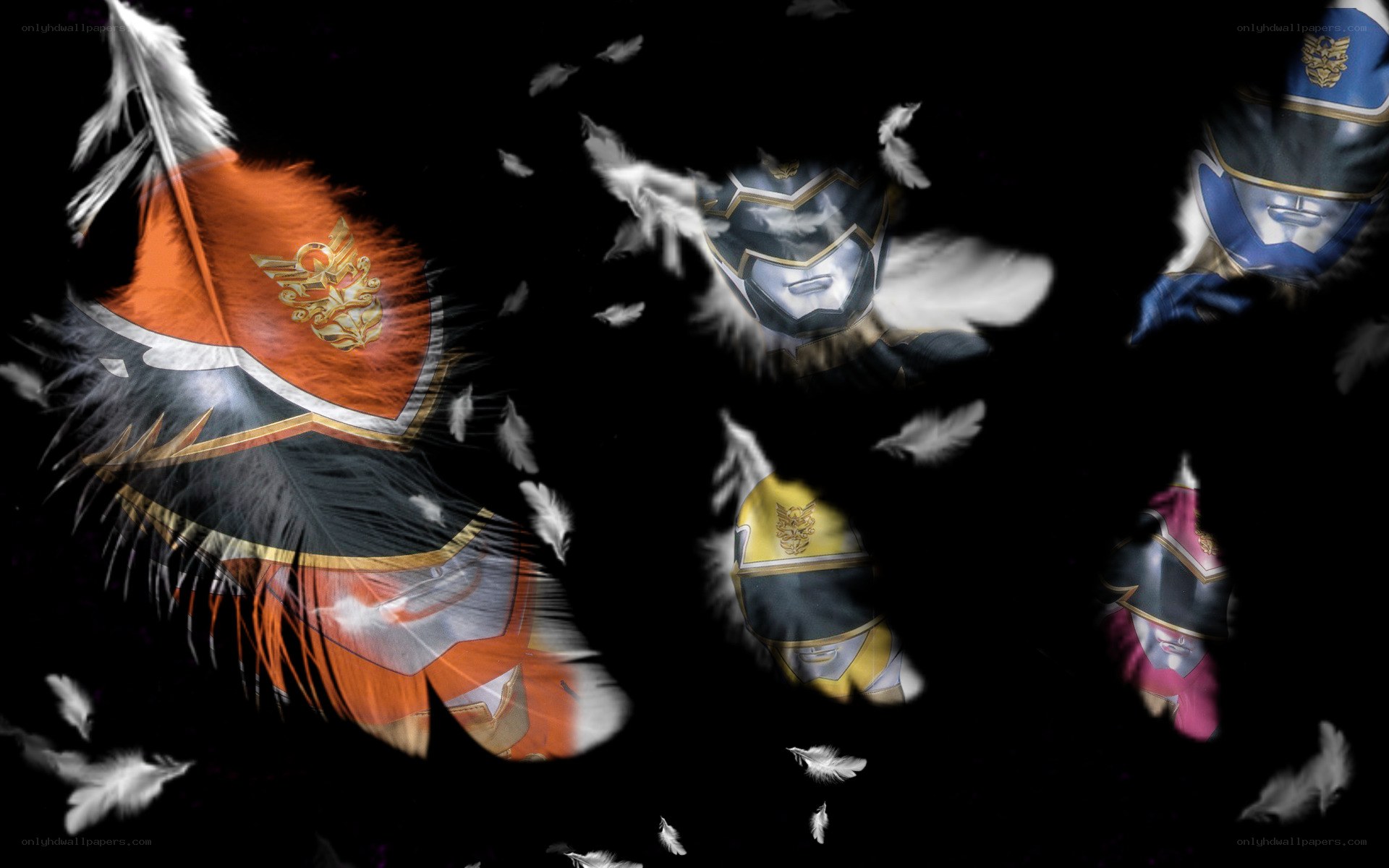 Power Rangers with feathers