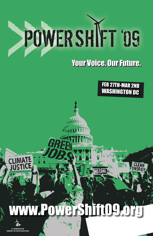 Power Shift '09 protest poster