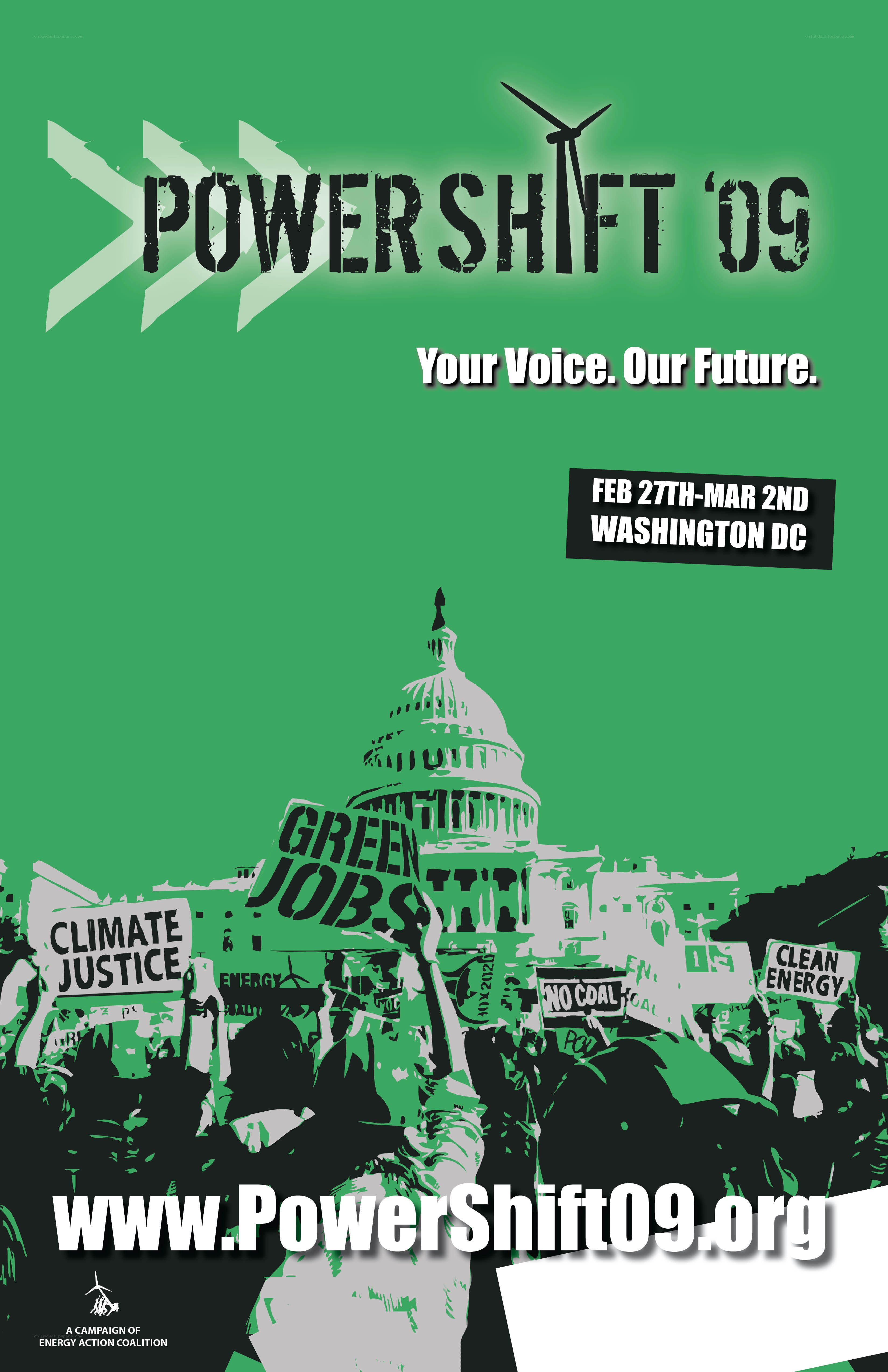 Power Shift '09 protest poster