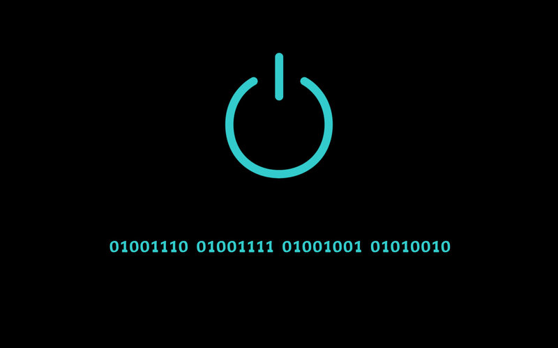Power symbol with binary code