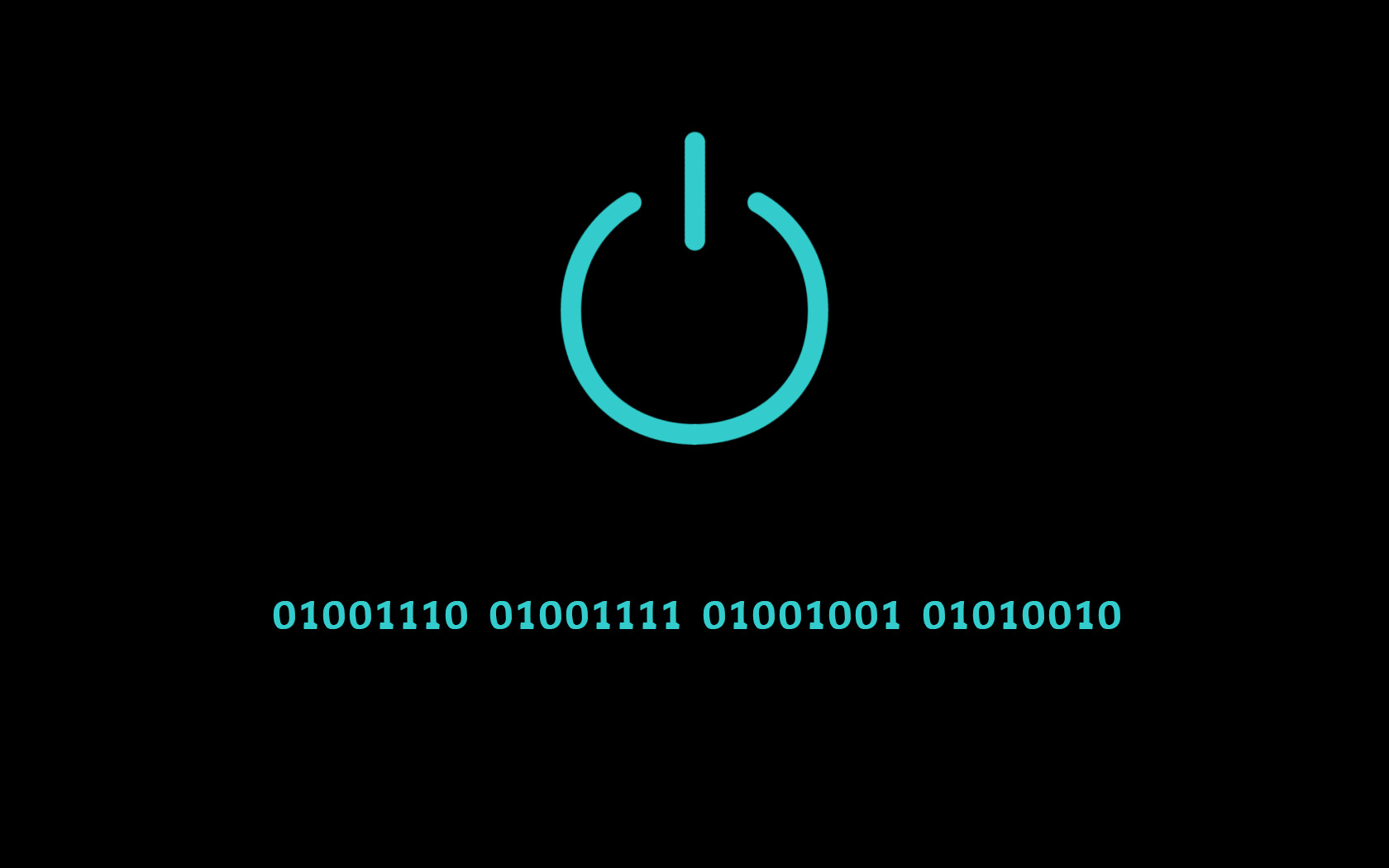 Power symbol with binary code
