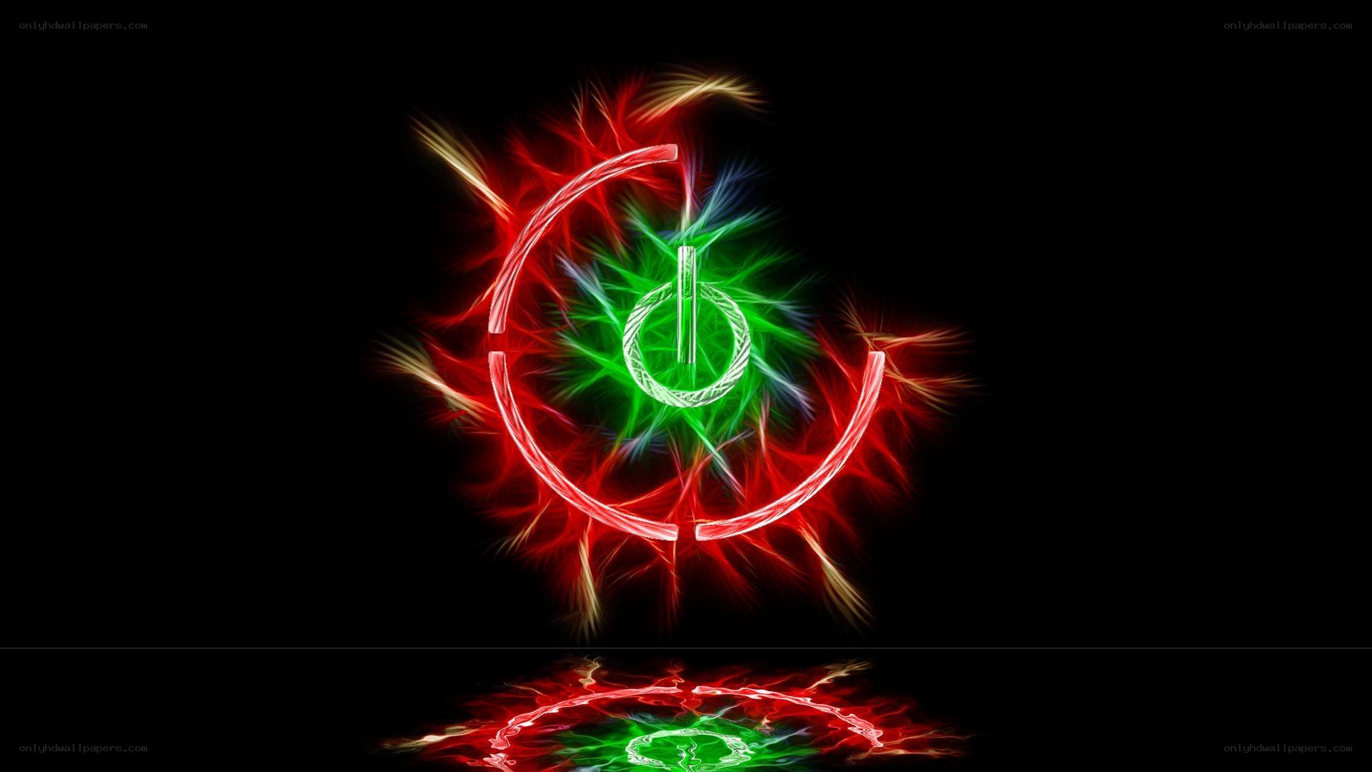Power symbol with energy burst