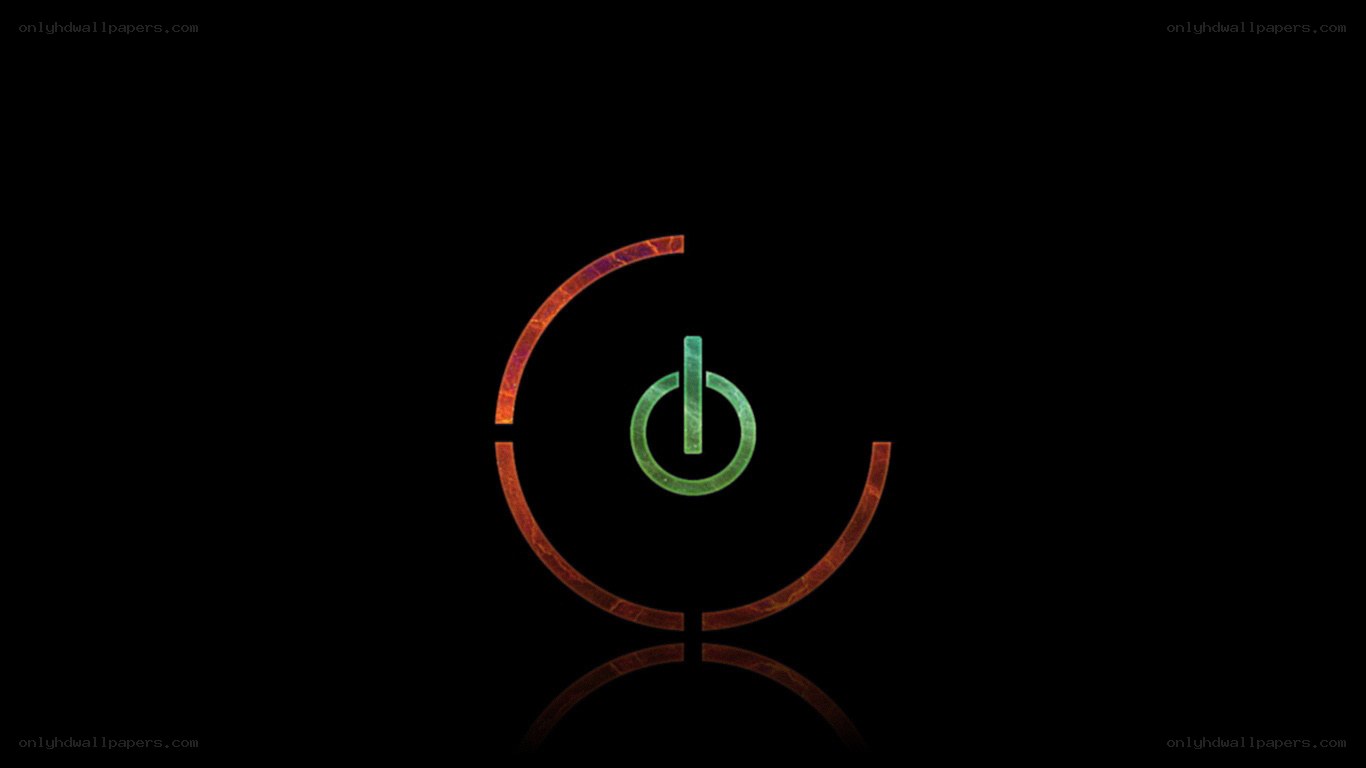 Power symbol with glowing ring
