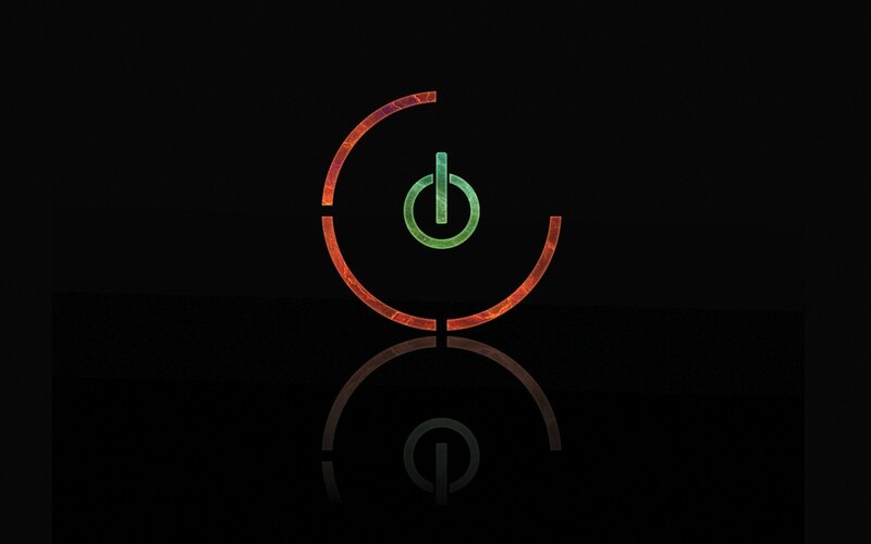 Power symbol with glowing ring