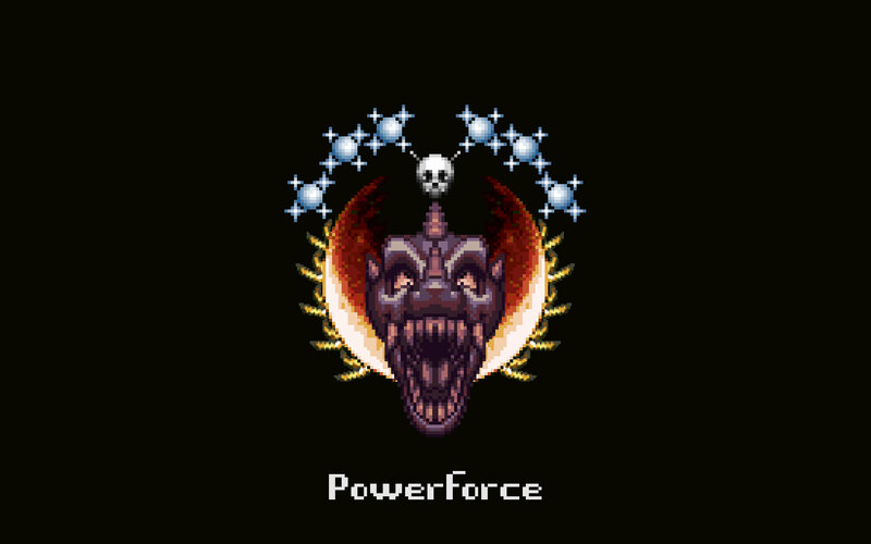 Powerforce logo with skull