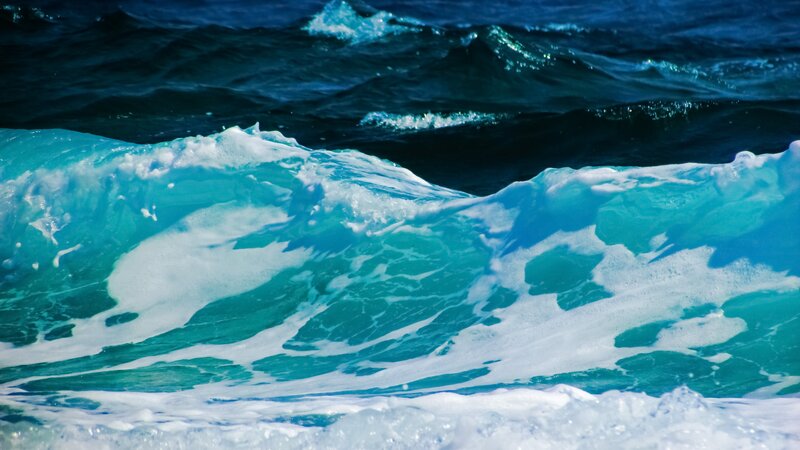 Powerful ocean wave in motion