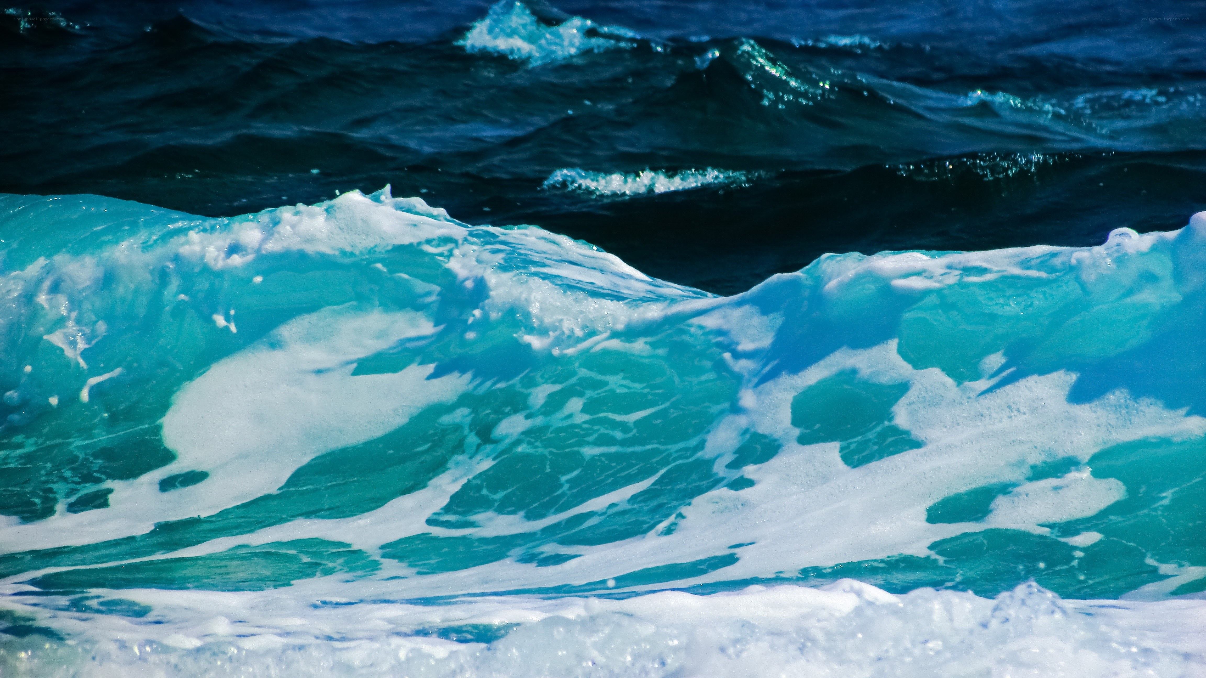 Powerful ocean wave in motion