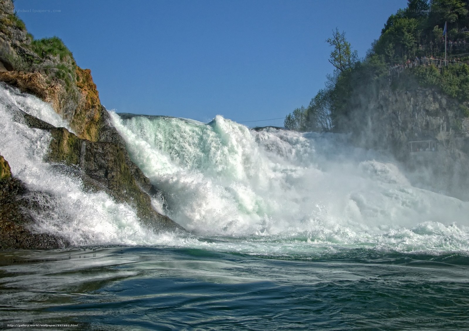 powerful waterfall at Rhine Falls