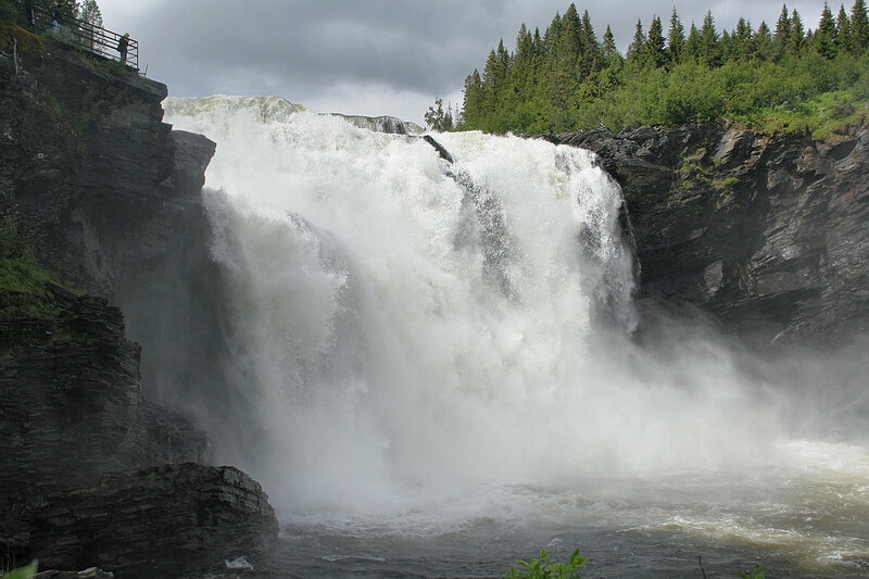 Powerful Waterfall — Gray, Dramatic