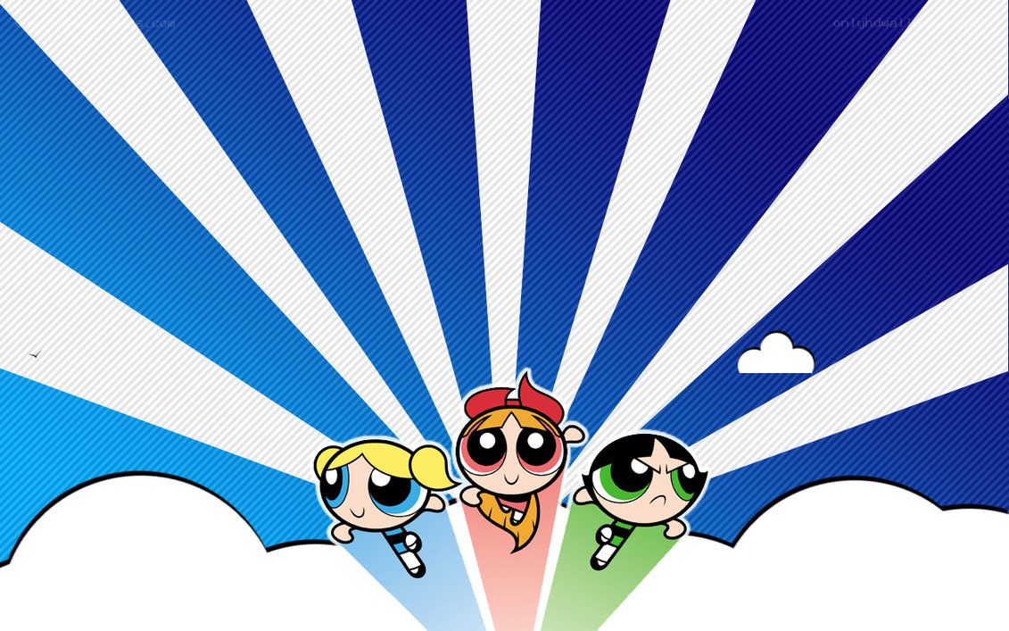 Powerpuff Girls flying together