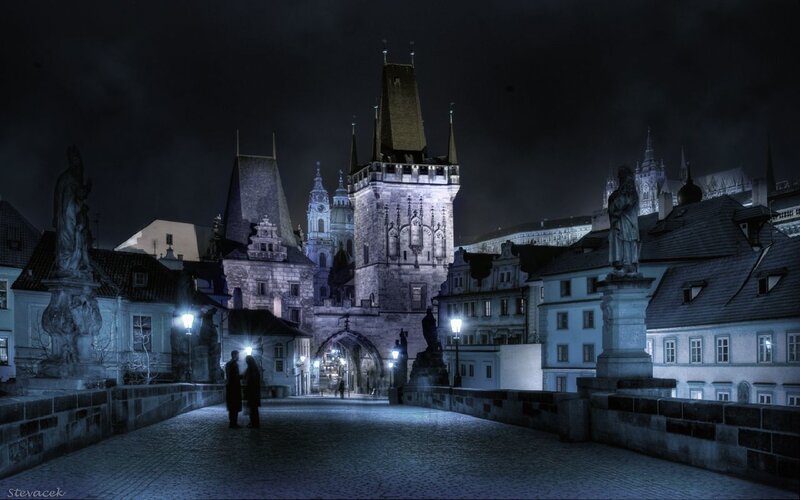Prague at night