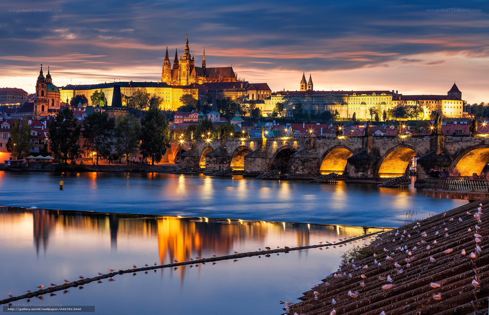 Prague Castle at dusk