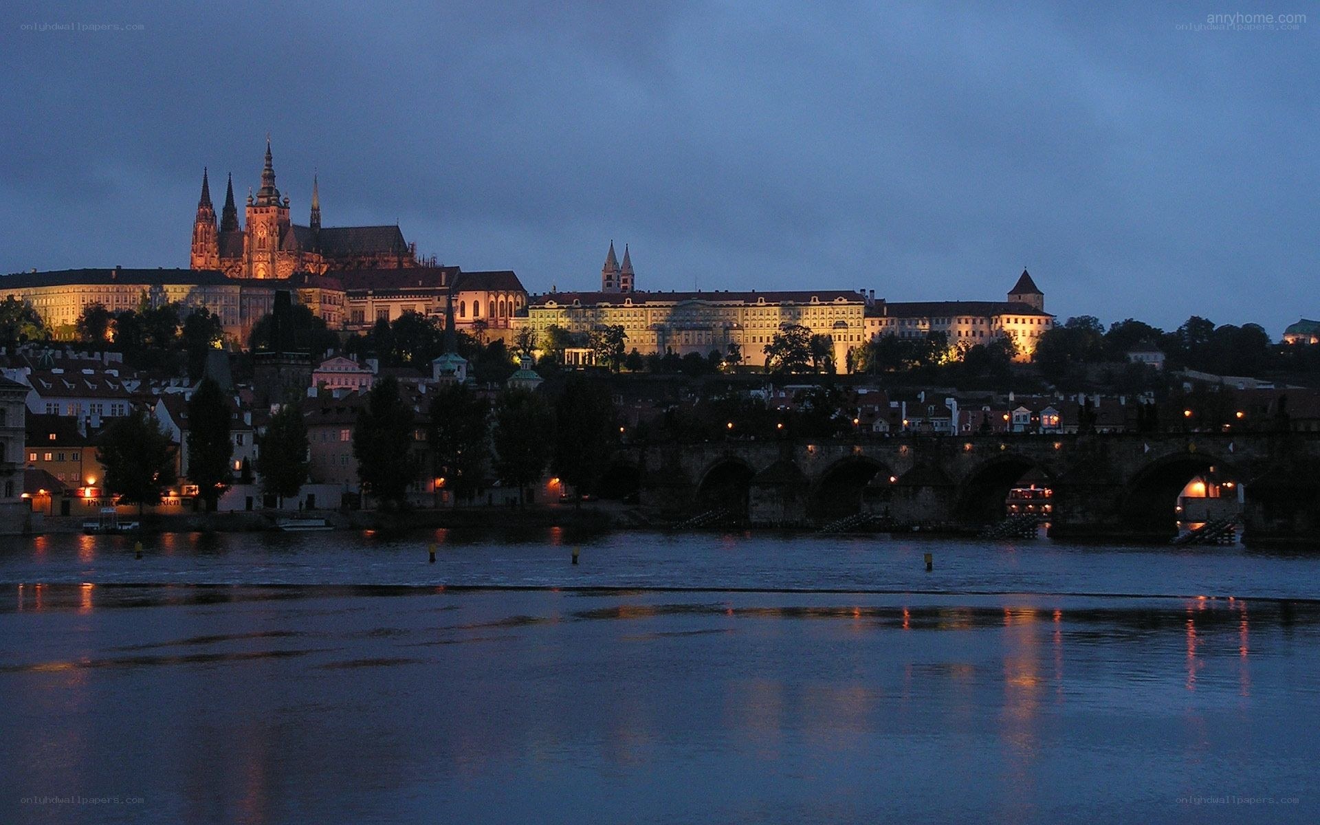Prague Castle at dusk