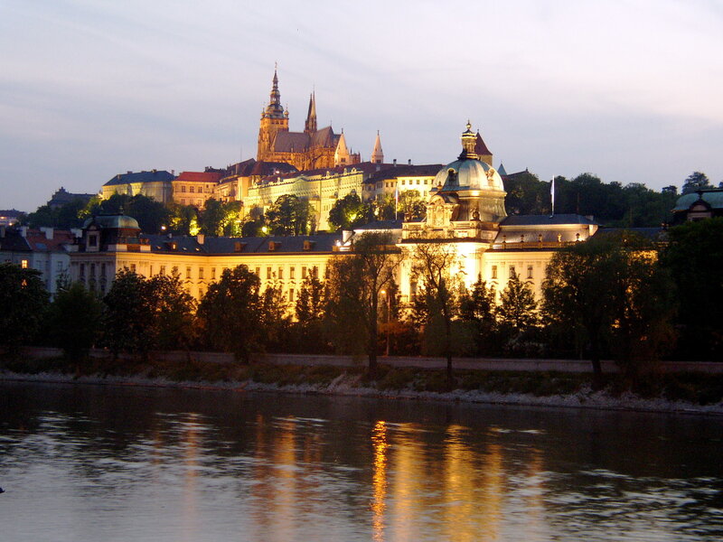 Prague castle at dusk
