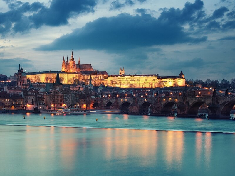 Prague Castle at Dusk — Blue, Dramatic