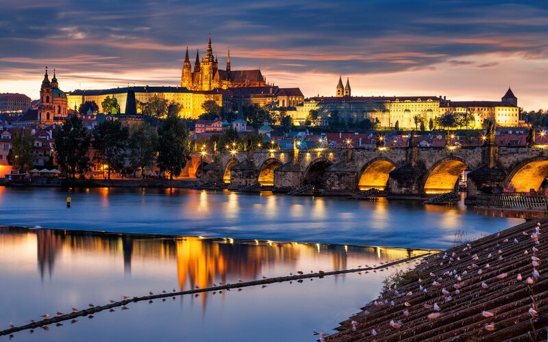 Prague Castle at Dusk — Blue, Serene