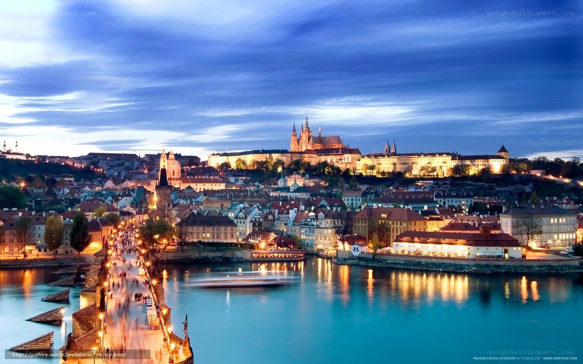 Prague Castle at dusk
