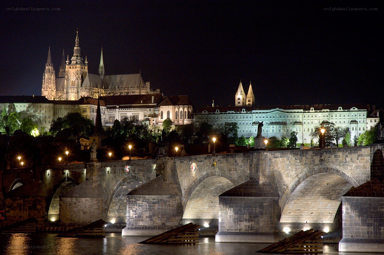 Prague Castle at night