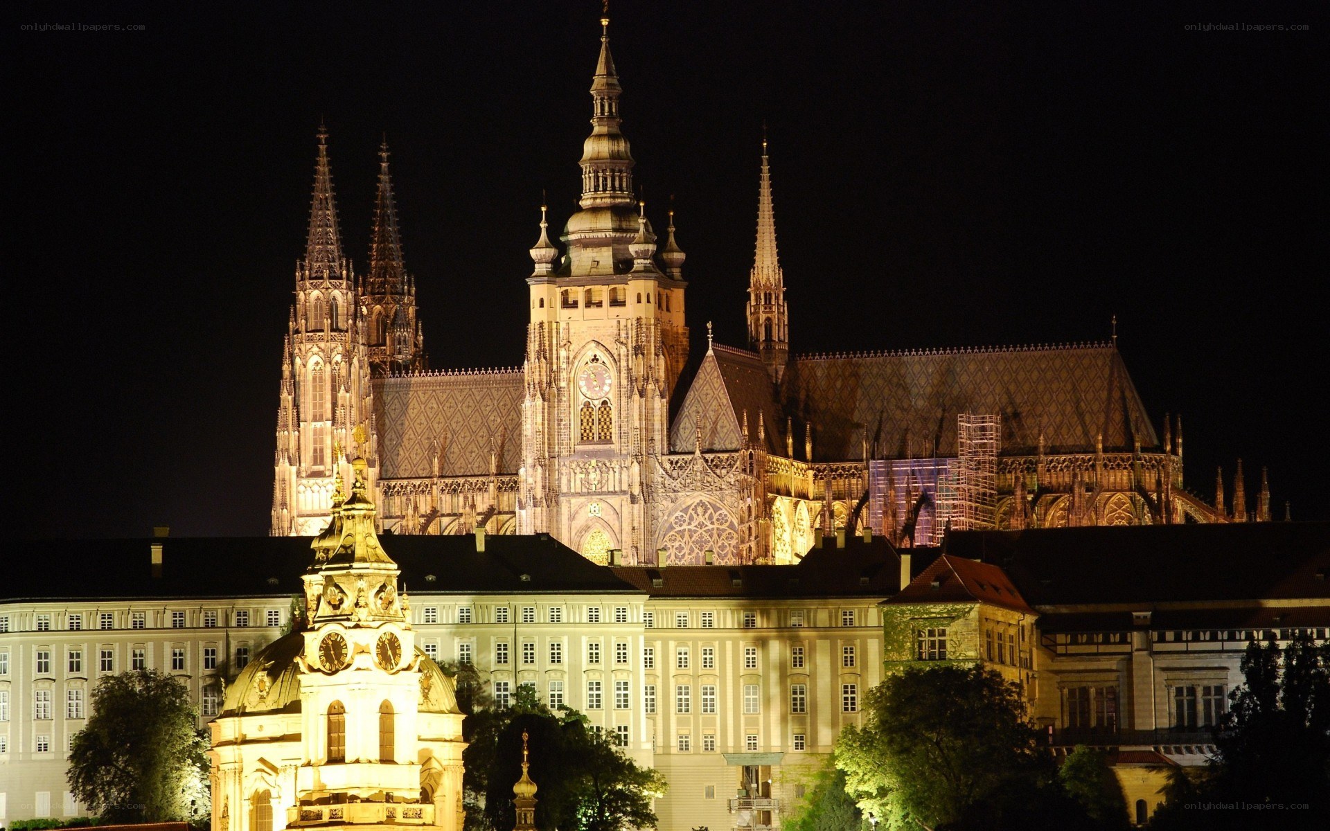 Prague Castle at night