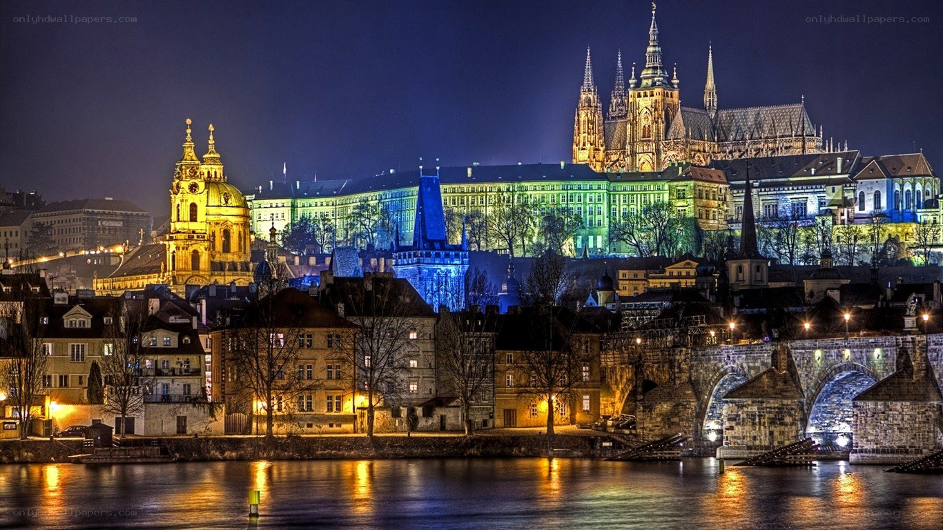 Prague Castle at night