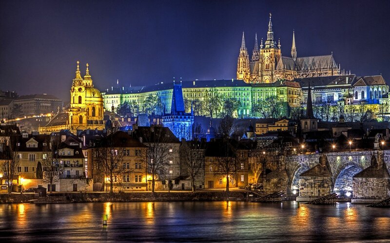 Prague Castle at night