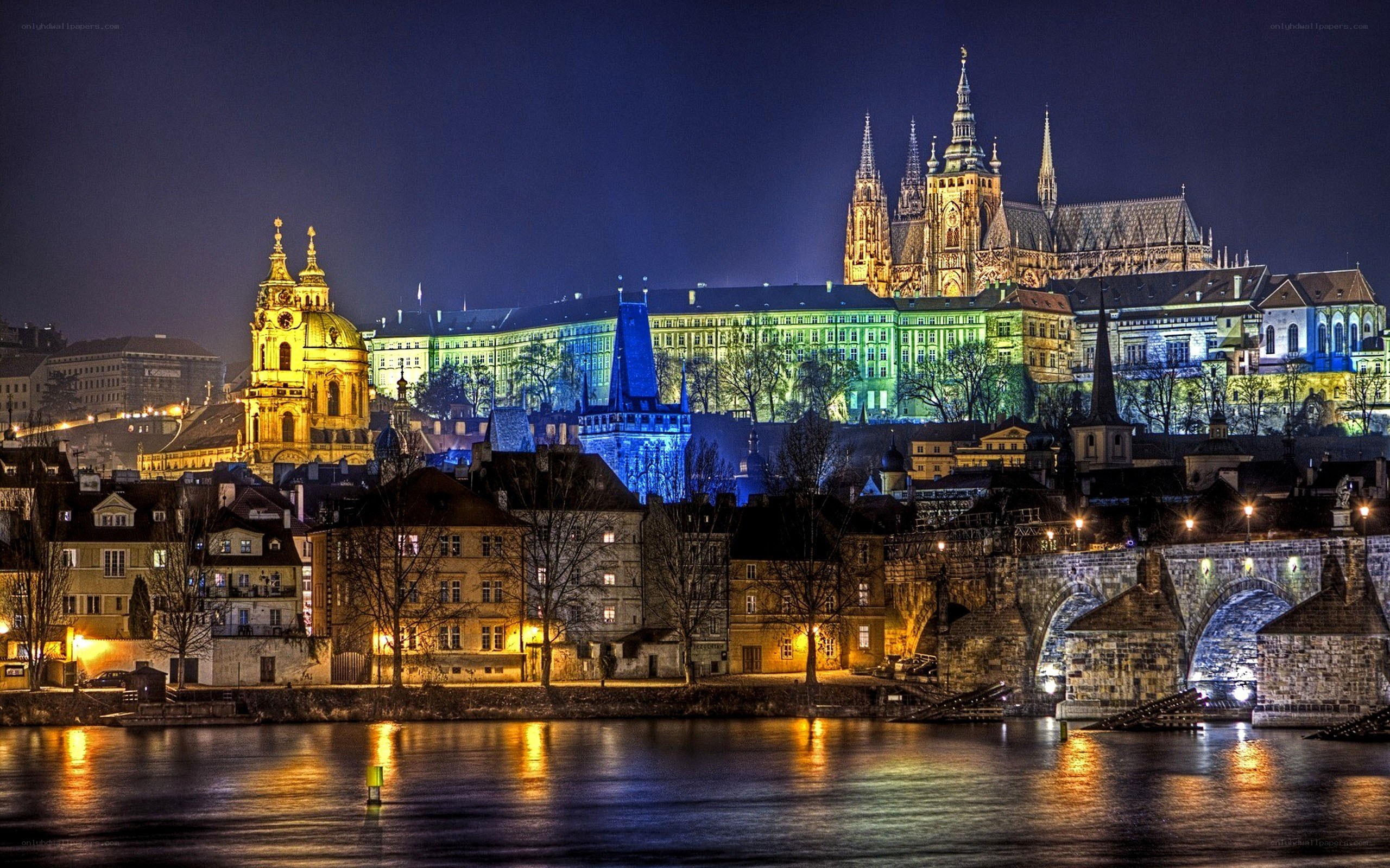 Prague Castle at night