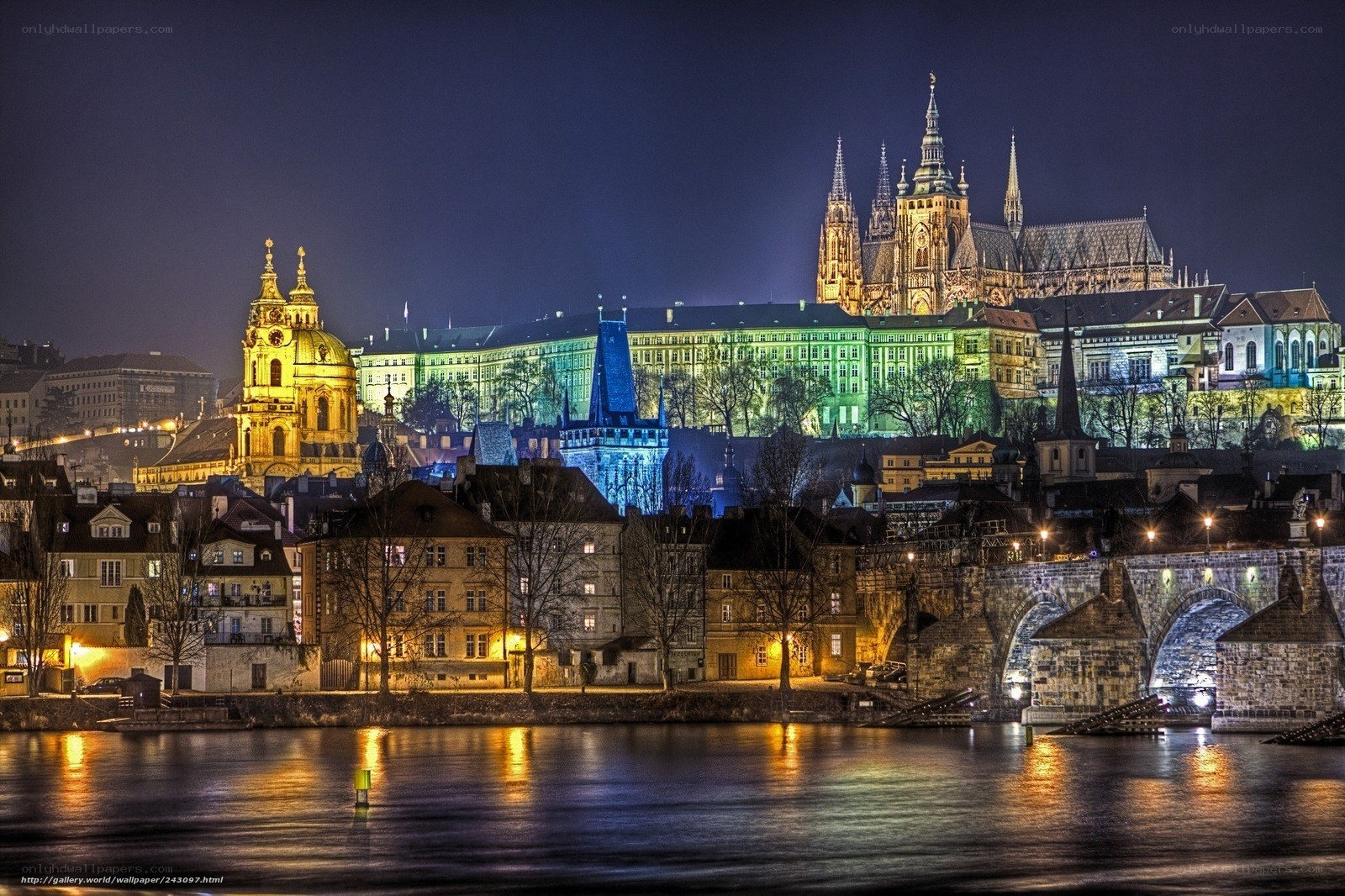 Prague Castle at night