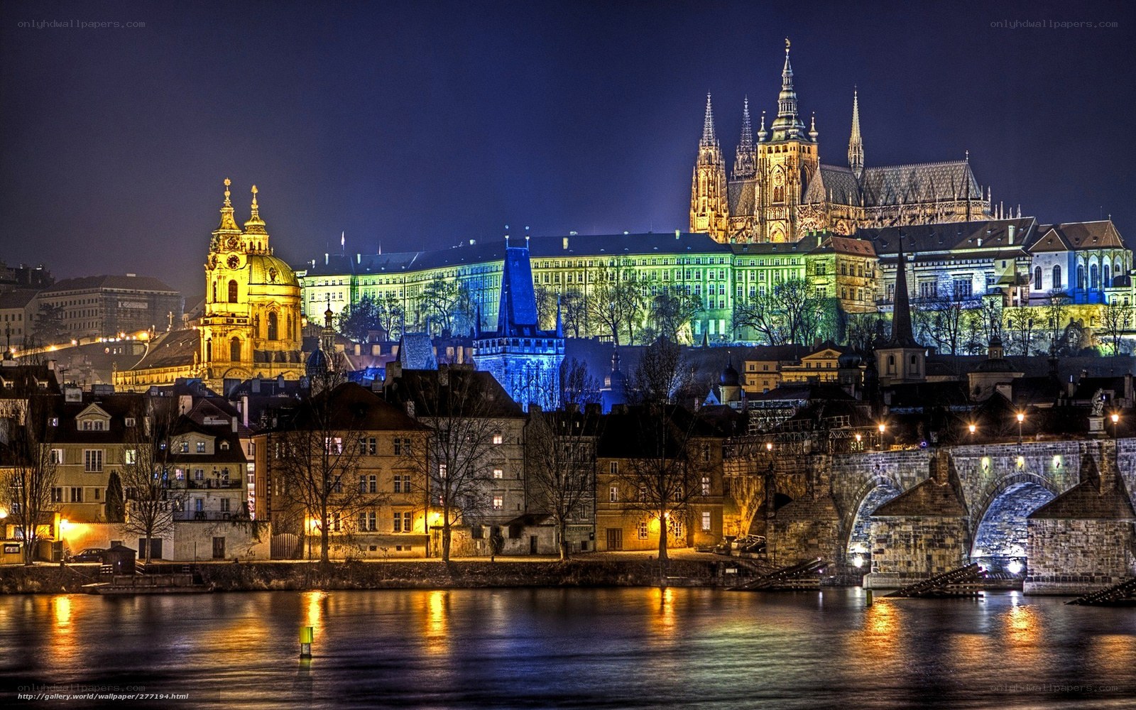 Prague Castle at night