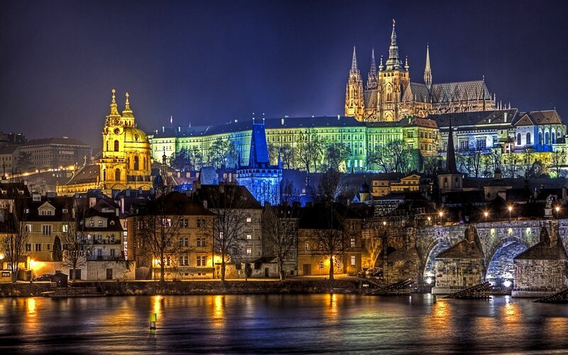Prague Castle at night