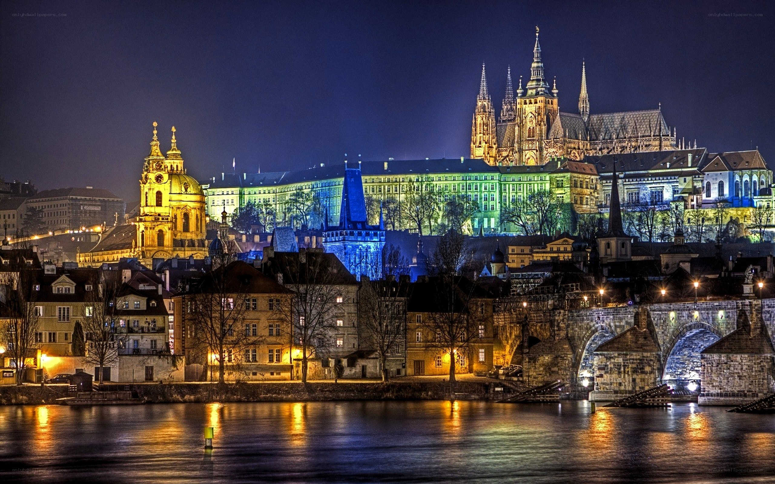Prague Castle at night