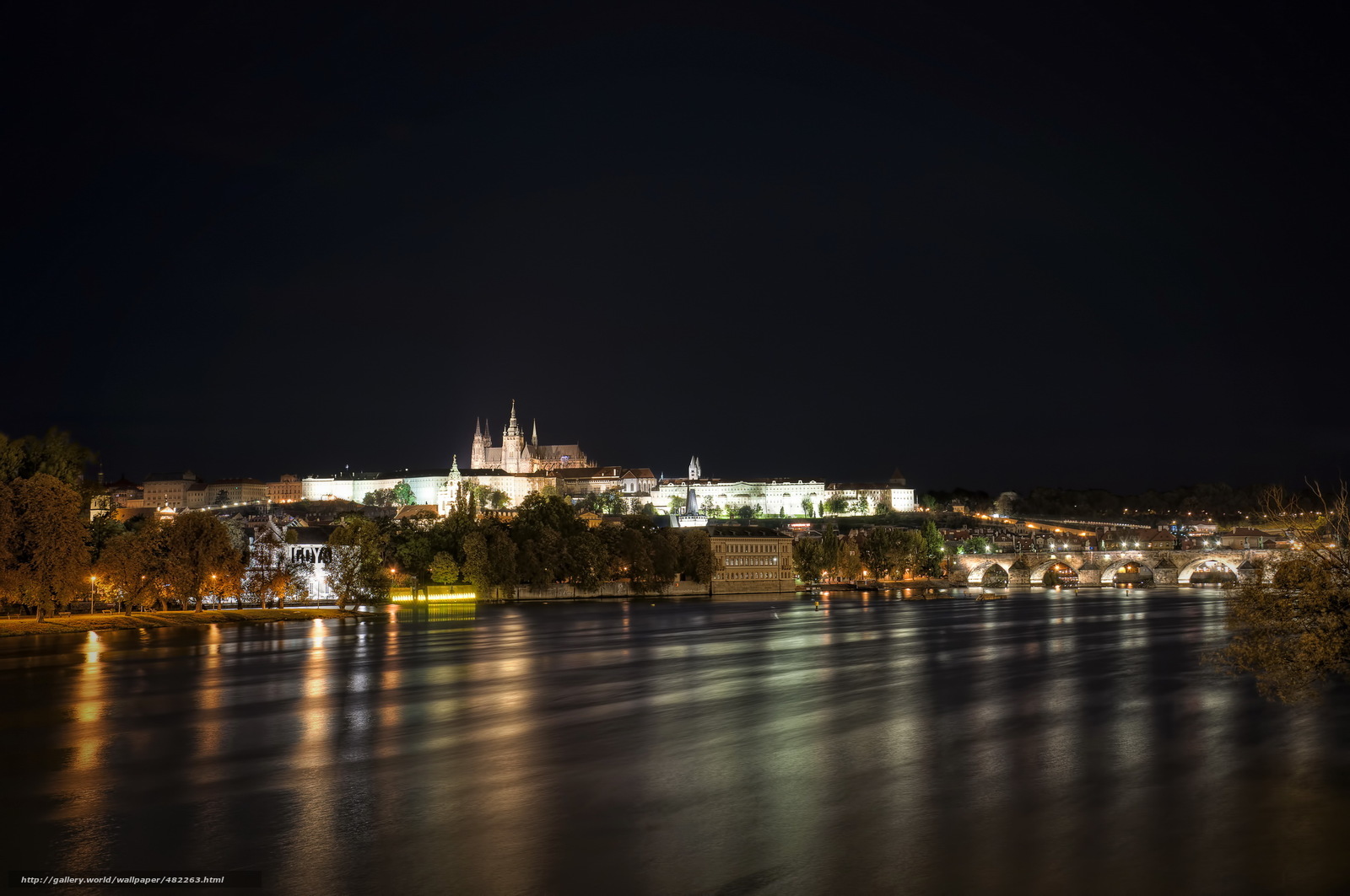 Prague Castle at night
