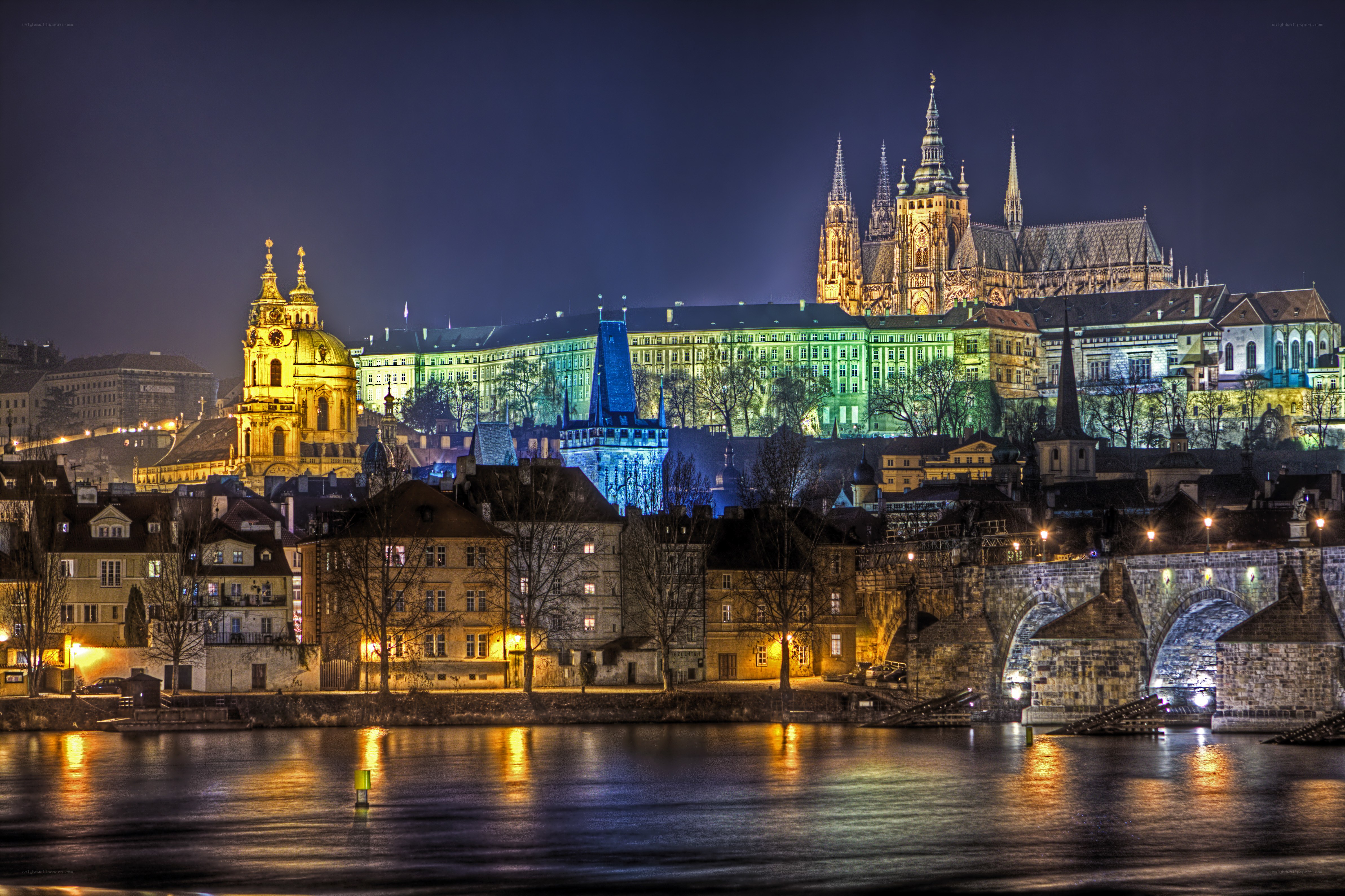 Prague Castle at night