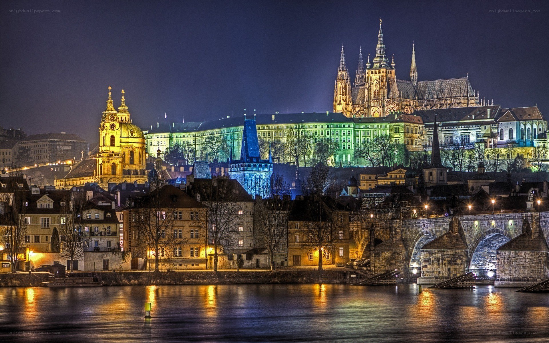 Prague Castle at night