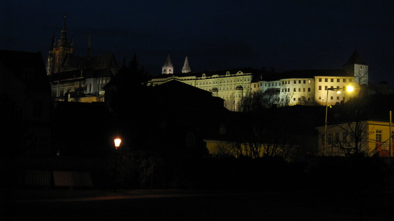 Prague Castle at Night — Black, Dark
