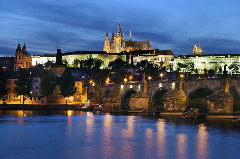 Prague Castle at Night — Blue, Serene