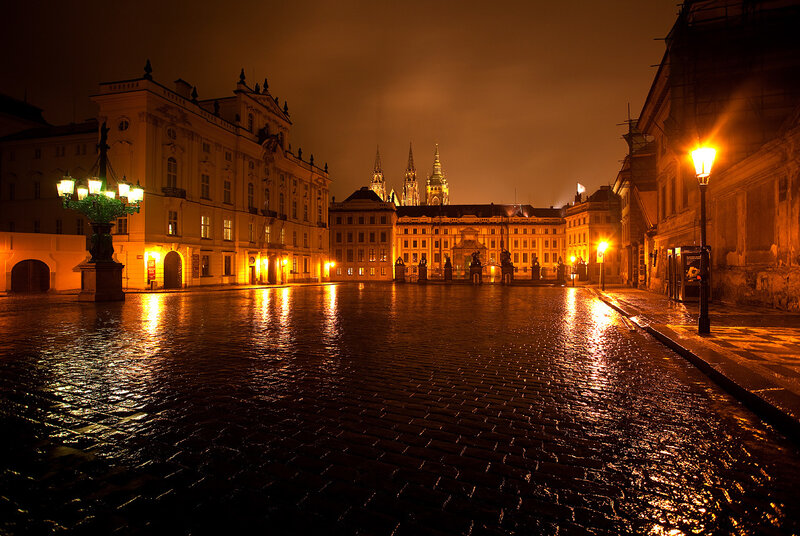 Prague Castle at Night — Orange