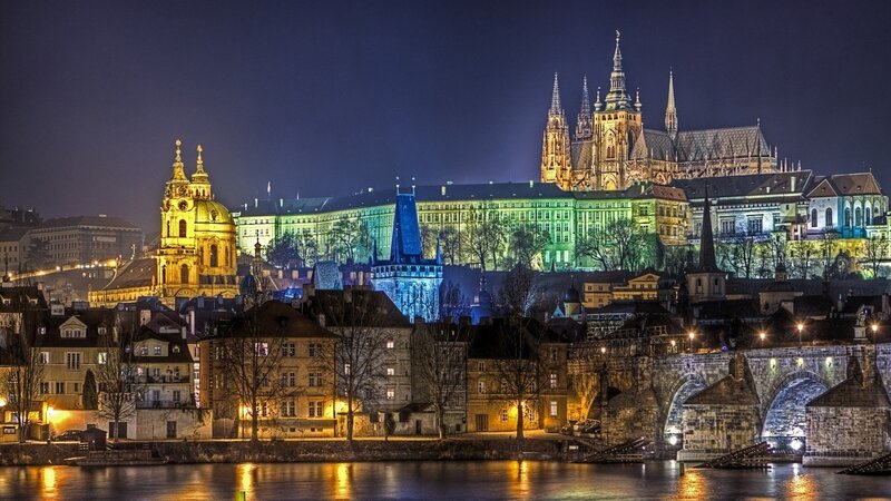 Prague Castle at night