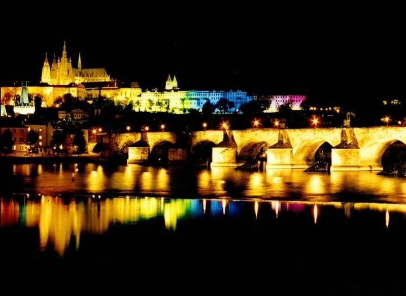 Prague Castle at Night — Yellow