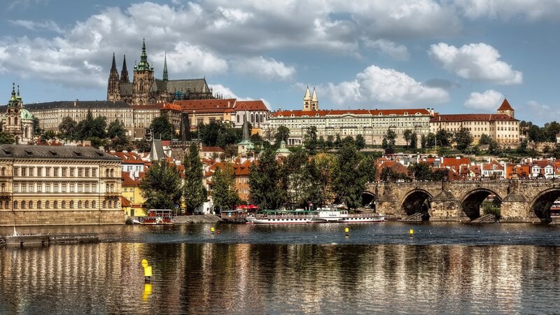 Prague Castle Complex — Blue, Serene, Afternoon, Photograph