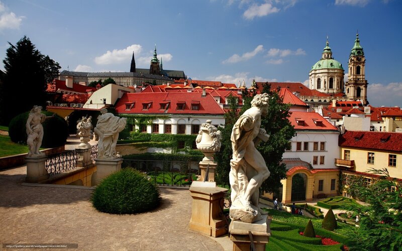 Prague Castle gardens view
