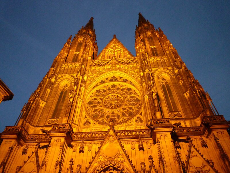 Prague Cathedral Facade — Gold
