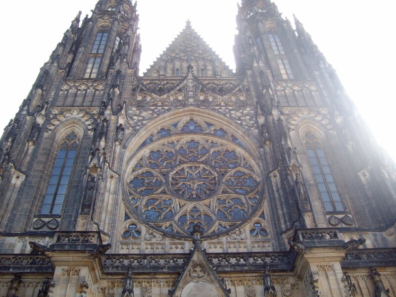 Prague Cathedral Facade — Gray