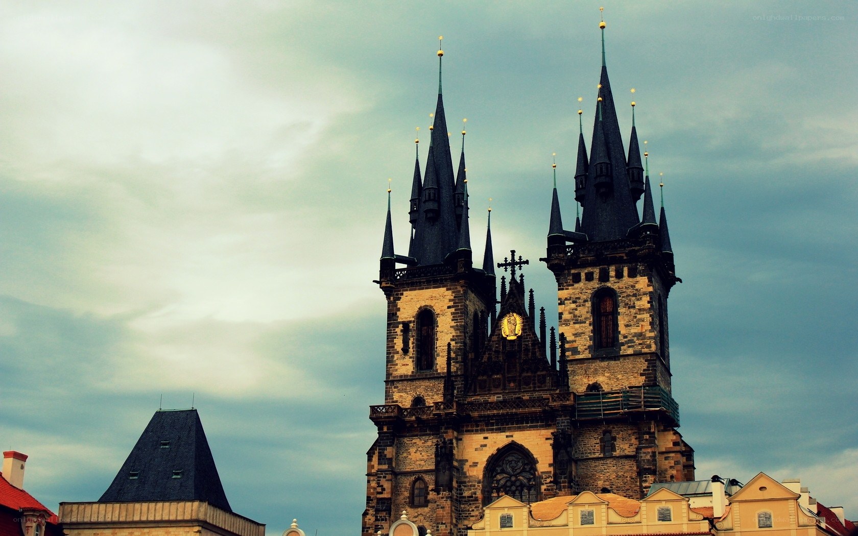 Prague church with spires